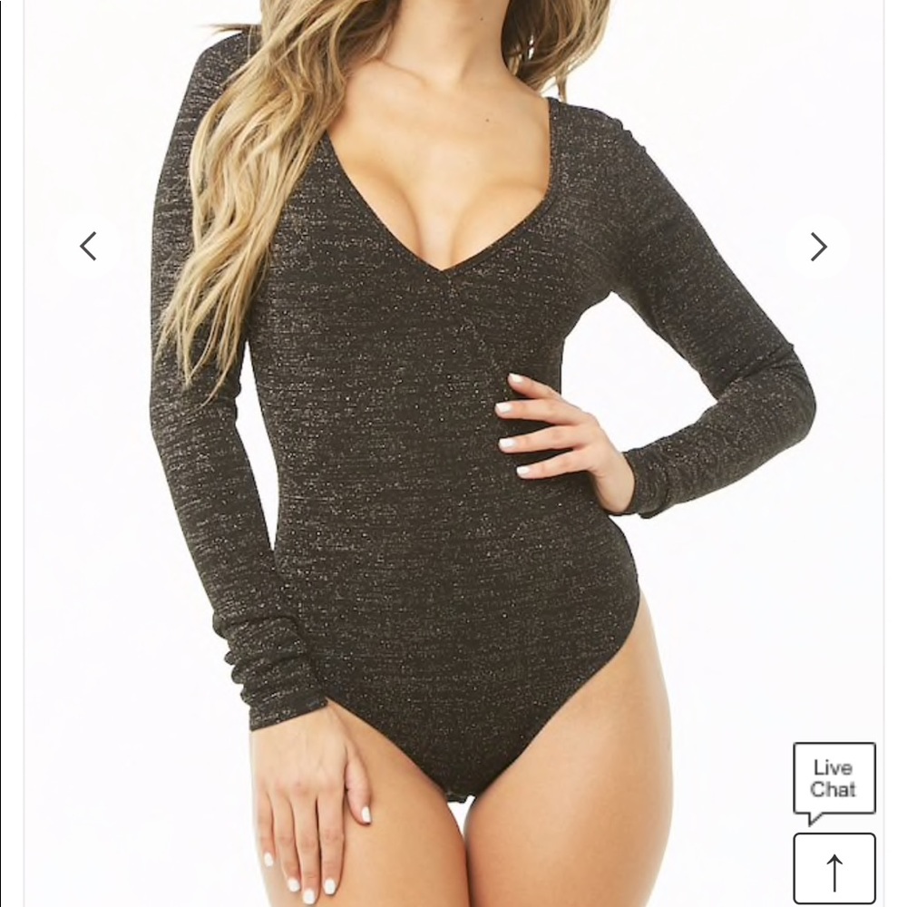 Forever 21 Metallic Long Sleeve Body